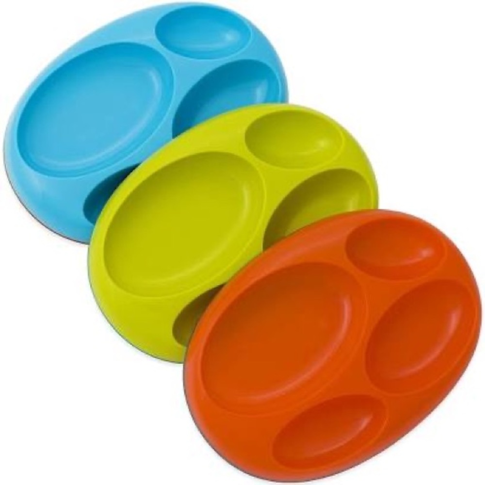 Boon Platter edgeless nonskid divided plates new